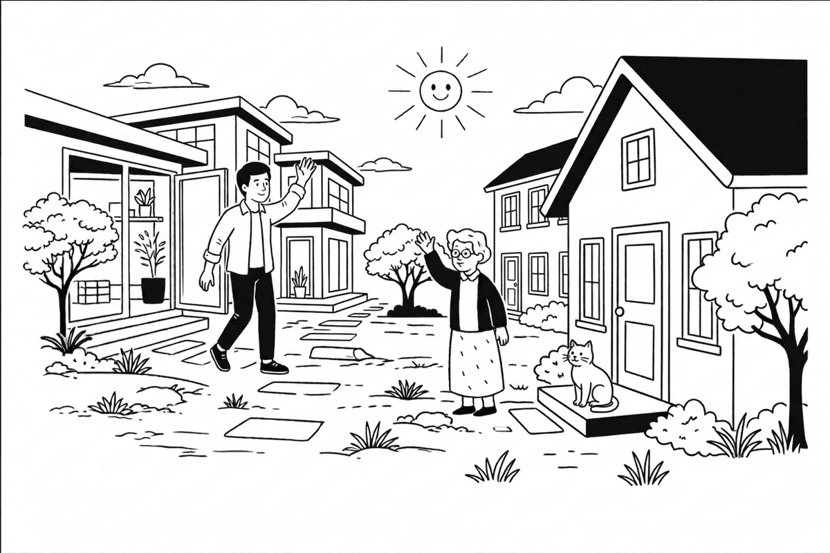 Friendly neighborhood illustration